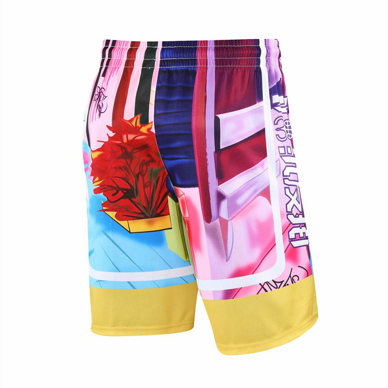 Asmenybė Madingi krepšinio šortai suaugusiems Su užtrauktuku užsegamos kišenės Sportiniai šortai Treniruotės Fitnesas Bėgimo lenta Skaitmeninės spaudos trumpos kelnės