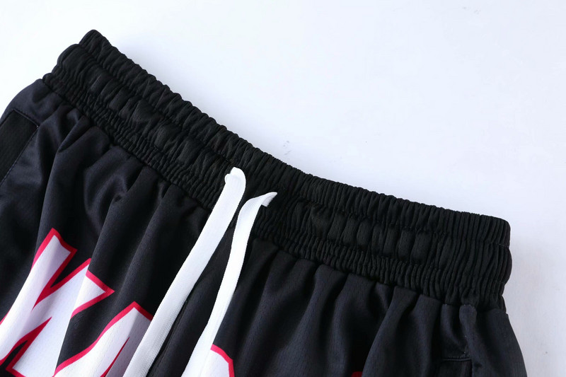 Meeste lühikesed püksid korvpall vabaaja Ameerika treening fitness Lühike rand Letter Drawstring Jõusaalis jooksmine lahtised lühikesed põlvpüksid