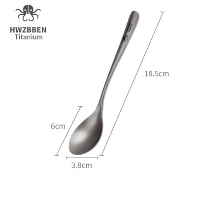 HWZBBEN hosszú nyelű titán villa kanál kültéri EDC piknik asztali edények kemping kellékek Hordozható ultrakönnyű Bushcraft étkészletek