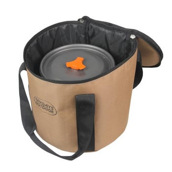 Πανί Oxford Camping Cookware Sundries Τσάντα μεταφοράς Αδιάβροχη Στρογγυλή, Πιάτα Πιάτα Μπολ Κατσαρόλα Θήκη αποθήκευσης Ανθεκτική στη φθορά