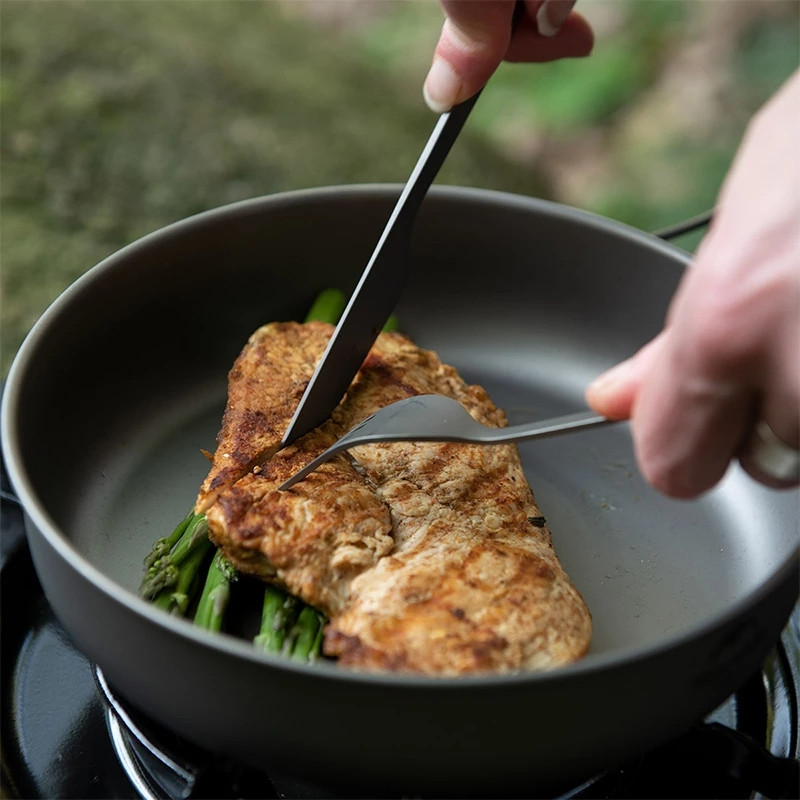 Naturehike titāna galda piederumi nazis dakša karote kempings pārgājienu pikniks īpaši viegls āra pārnēsājams augstas stiprības 3 vienā pārtikas galda piederumi