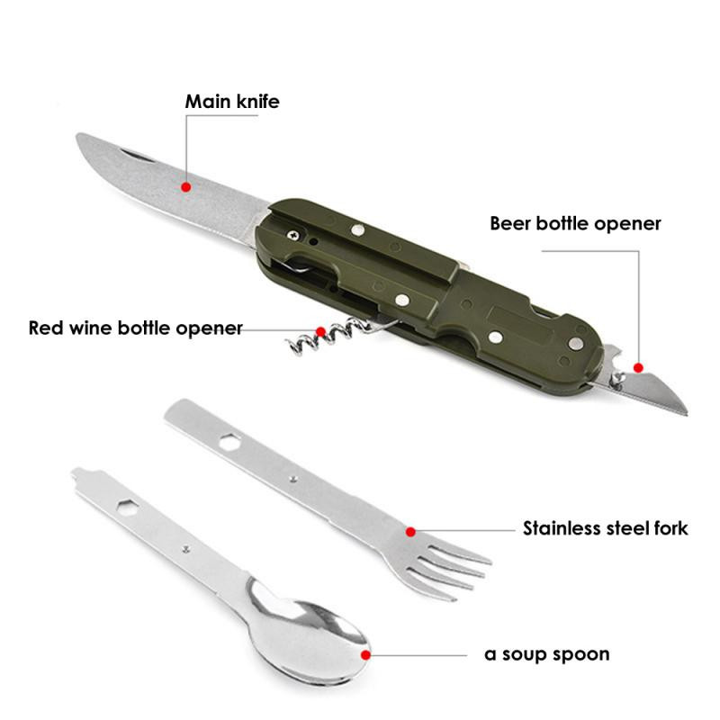 Összecsukható villakanál kültéri öltöny Összecsukható evőeszköz Hordozható Küldje el Oxfordba Tárolótáska Evőeszközök Hordozható Villa Multifunkcionális