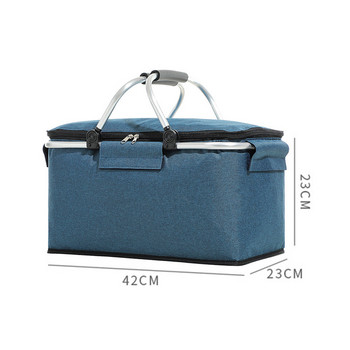 Сгъваема кошница за пазаруване Хладилна чанта за къмпинг Обяд Напитка Запазване на топлината Плажно училище Чанта за пикник Къмпинг Съхранение за 2-8 души