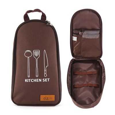 Pārnēsājami virtuves piederumi āra griešanas dēļu soma Etniskā stila kempinga rokassomiņa Lāpstiņa Gaļas dakša uzglabāšanas soma Piknika grozs
