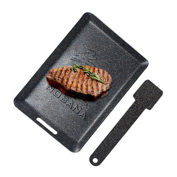 Преносима барбекю плоча за пържене на открито тепаняки къмпинг съдове за готвене пикник барбекю незалепваща скара тава за печене за месо риба зеленчуци