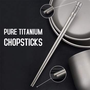 Ελαφρύ κουτάλι Titanium Titanium Fork Chopsticks Titanium for Noodles Rice Cooks for Home Outdoor Camping Πεζοπορία πικ-νικ