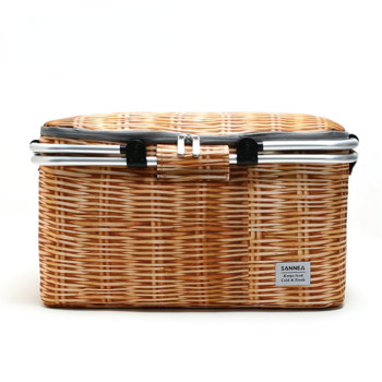 Изолирана кошница за пикник Преносими сгъваеми чанти за хранителни стоки Непропусклив охладител с алуминиева дръжка Голям капацитет Къмпинг Пътуване