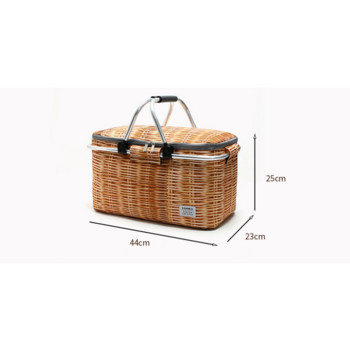 Изолирана кошница за пикник Преносими сгъваеми чанти за хранителни стоки Непропусклив охладител с алуминиева дръжка Голям капацитет Къмпинг Пътуване