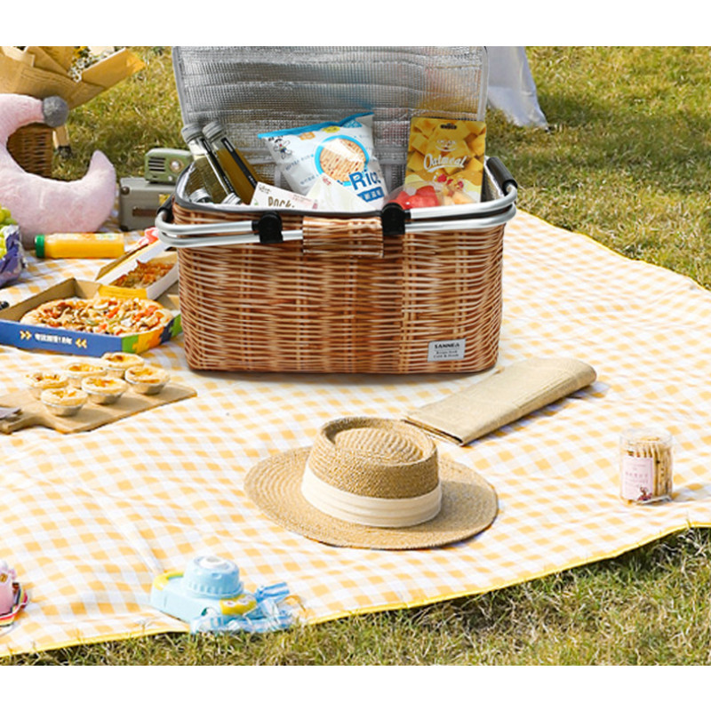 Izolirana košara za piknik Prijenosne sklopive torbe za namirnice Nepropusni hladnjak s aluminijskom ručkom Kampiranje putovanja velikog kapaciteta