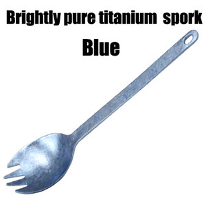 TiTo lauko stovyklavimo titano Spork 1,5 mm Itin lengvas titano šaukštas ilgos rankenos šaukštas lauko stovyklavimo piknikui Titano šakutė