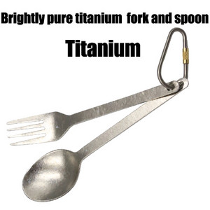 TiTo lauko stovyklavimo titano Spork 1,5 mm Itin lengvas titano šaukštas ilgos rankenos šaukštas lauko stovyklavimo piknikui Titano šakutė
