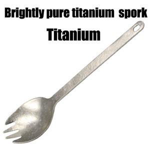 TiTo lauko stovyklavimo titano Spork 1,5 mm Itin lengvas titano šaukštas ilgos rankenos šaukštas lauko stovyklavimo piknikui Titano šakutė