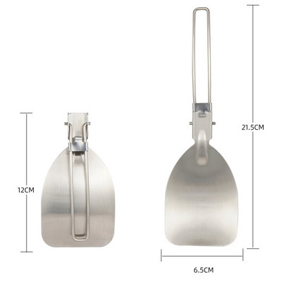 Nerūsējošā tērauda saliekamā lāpstiņa Ēdiena virpotājs cepšanas lāpsta bārbekjū trauki piknika trauki ceļojumiem āra kempingiem gatavošanas piederumi