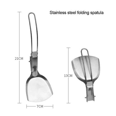 Nerūsējošā tērauda saliekamā lāpstiņa Ēdiena virpotājs cepšanas lāpsta bārbekjū trauki piknika trauki ceļojumiem āra kempingiem gatavošanas piederumi