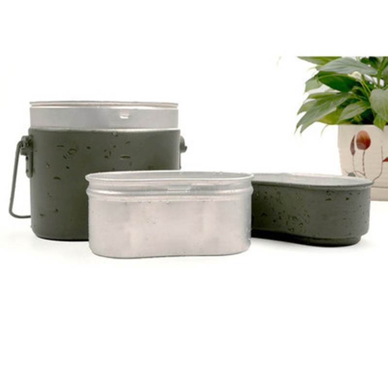 Pārnēsājami kempinga virtuves komplekti 3 vienā kempinga virtuves trauku komplekts Pārgājienu virtuves piederumu armijas virtuves komplekts Militārais virtuves komplekts pusdienu kastes