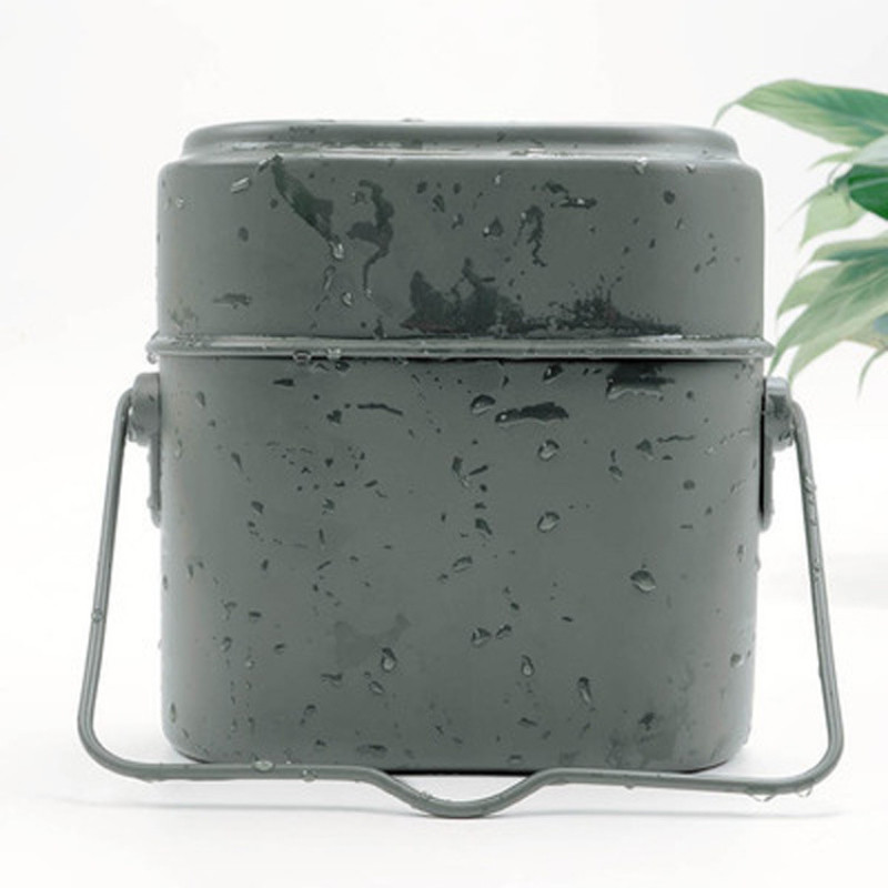 Pārnēsājami kempinga virtuves komplekti 3 vienā kempinga virtuves trauku komplekts Pārgājienu virtuves piederumu armijas virtuves komplekts Militārais virtuves komplekts pusdienu kastes