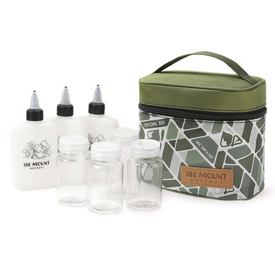 Prieskonių butelių rinkinys Laikymo maišelis Daugkartinio naudojimo prieskonių dėžutės indelis pagardų stiklainiai Organizatorius iškylų maišelis lauko kepsninės reikmenys