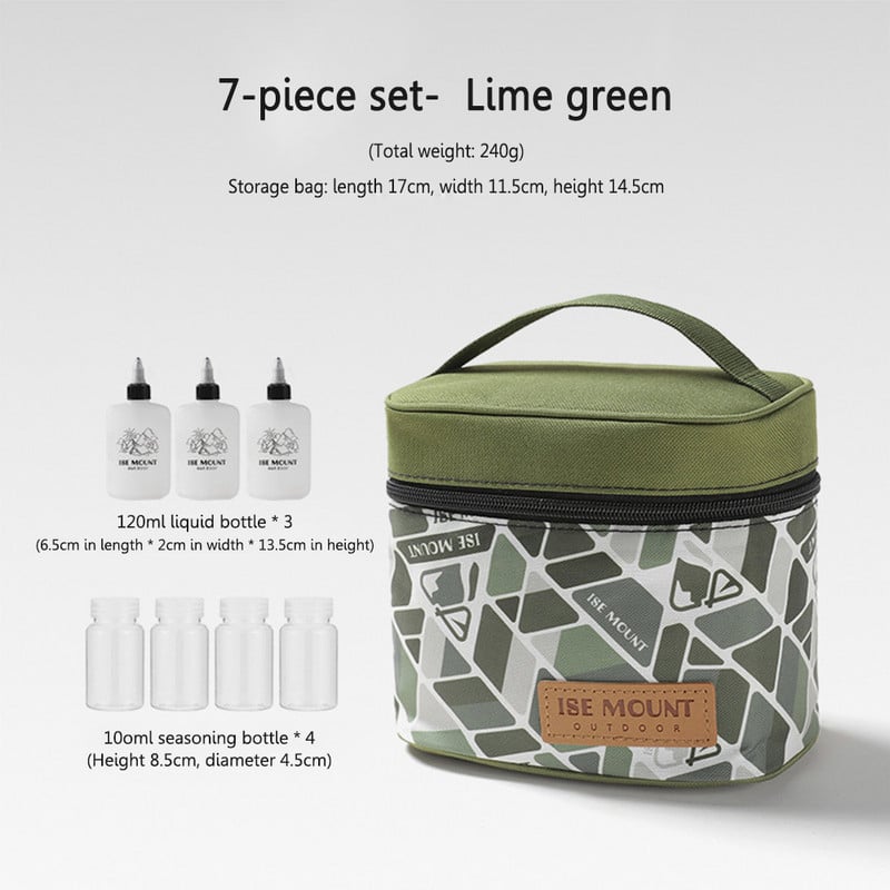 Prieskonių butelių rinkinys Laikymo maišelis Daugkartinio naudojimo prieskonių dėžutės indelis pagardų stiklainiai Organizatorius iškylų maišelis lauko kepsninės reikmenys