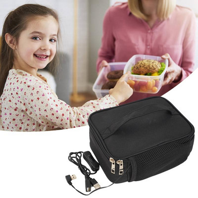 USB elektrinis šildymas priešpiečių dėžutės maišelis, atsparus vandeniui 5 V automobilių kelioninis kempingas elektrinis pietų dėžutė maisto šildytuvo šildytuvo paketas terminis krepšys