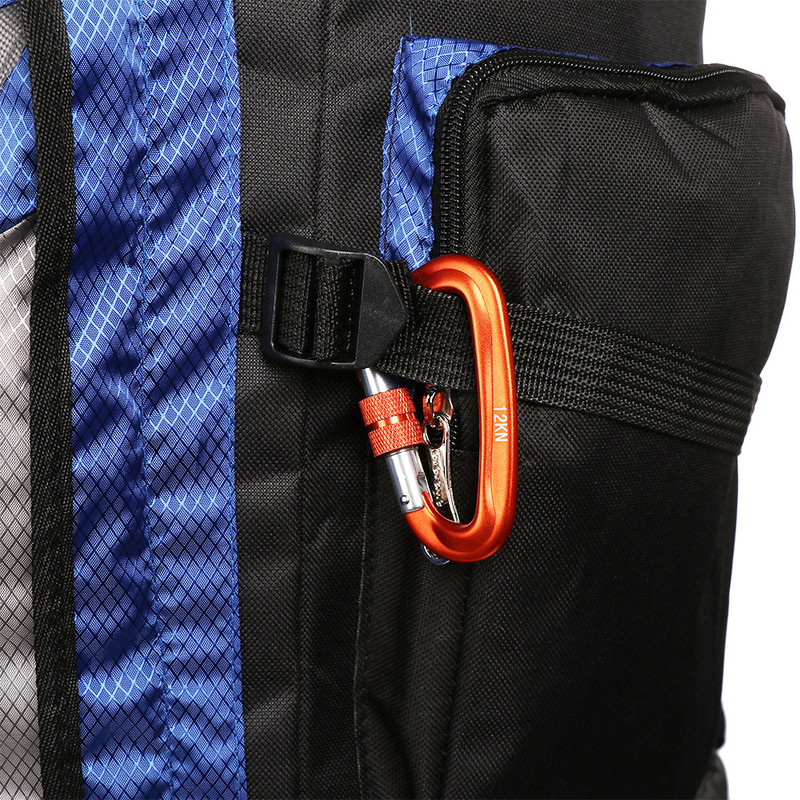 12/25KN Profesionāls karabīnes kāpšanas atslēgu āķi Augstas kvalitātes D formas alumīnija drošības galvenais slēdzenes āra pacelšanās rīks