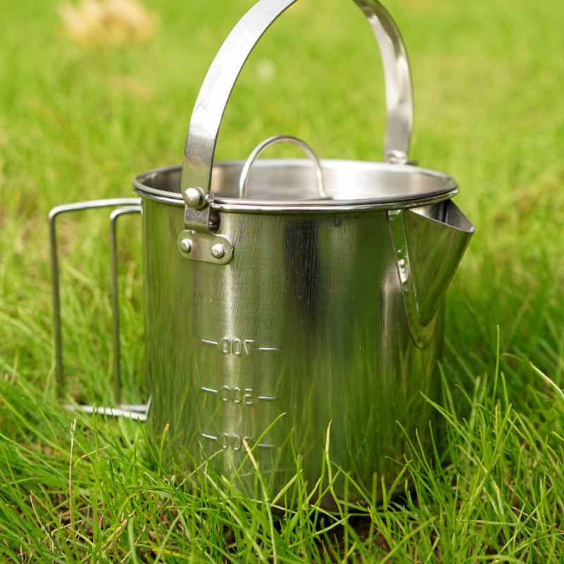 1,2 l nešiojamas virdulys lauko stovyklavimo arbatos virdulys didelės talpos vandens virdulys nerūdijančio plieno virdulys arbatinukas šildomas puodas