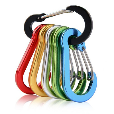 3/6/12pcs Outdoor Camping Multi Tool Mountaineering Buckle Steel Small Carabiner Clips Fishing Climbing Acessories