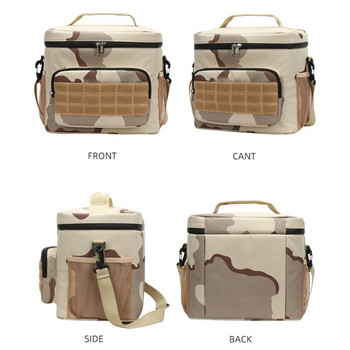 Υπαίθρια Κάμπινγκ Τροφίμων Θερμομονωμένη τσάντα αποθήκευσης 15L Drink Cooler Box Αδιάβροχο Καμουφλάζ Τσάντα συντήρησης τροφίμων Τσάντα για πικνίκ Ταξίδι