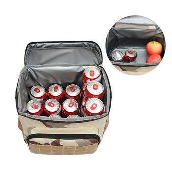 Къмпинг на открито Термоизолирана чанта за съхранение на храна 15L Кутия за охлаждане на напитки Водоустойчива камуфлажна чанта за съхранение на храна Пикник Пътуване