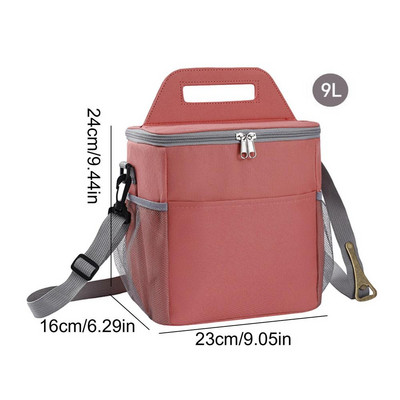 9/16 literes hűtőtáska hevederes pikniktáskával, izoterm szigetelt táska sörhöz, nagy étkezési konténerhez ebédtáska autós Bolsa hűtőtáska