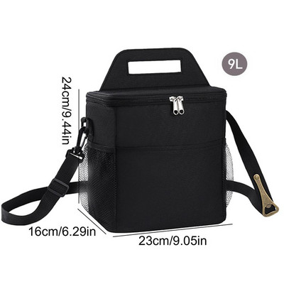 9/16 literes hűtőtáska hevederes pikniktáskával, izoterm szigetelt táska sörhöz, nagy étkezési konténerhez ebédtáska autós Bolsa hűtőtáska