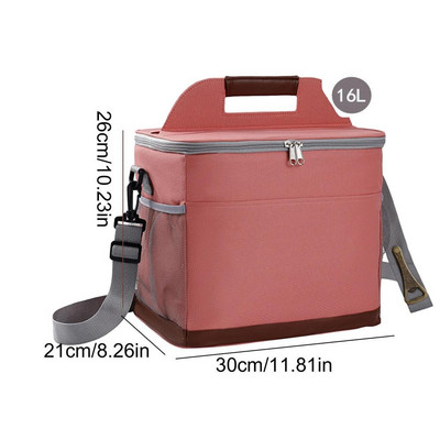 9/16 literes hűtőtáska hevederes pikniktáskával, izoterm szigetelt táska sörhöz, nagy étkezési konténerhez ebédtáska autós Bolsa hűtőtáska