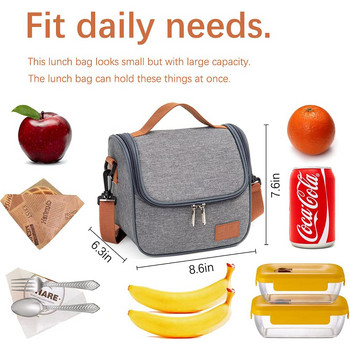 Изолирани чанти за обяд за пикник с подвижна презрамка за рамо Водоустойчива хладилна чанта за жени Носете храна на работа Чанта за кутия за обяд