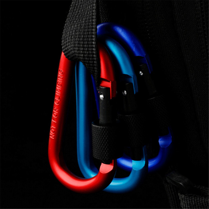 Lauko sraigtinio užrakto sagtis D formos karabino užsegimas raktų pakabuko segtukas stovyklavimo rinkiniai Sportiniai virvės sagtis vandens puodelis sagtis laipiojimo įrankis