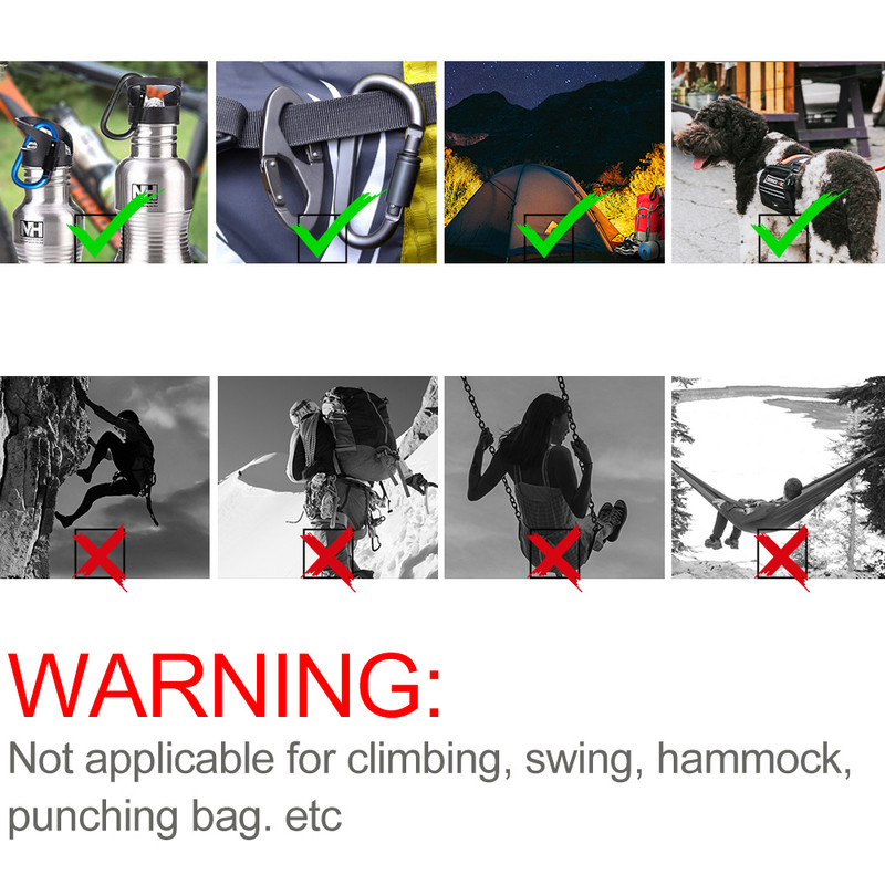 Lauko sraigtinio užrakto sagtis D formos karabino užsegimas raktų pakabuko segtukas stovyklavimo rinkiniai Sportiniai virvės sagtis vandens puodelis sagtis laipiojimo įrankis