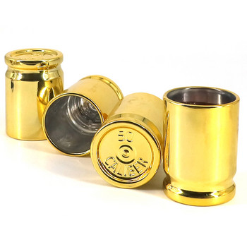 Σετ 2 ή 4 τμχ Πλαστικό 50 Caliber Golden Shiny Surface Bullet Drinking Cup Shot Glass Αδιαφανής Κούπα Winegglass Νέο Δώρο