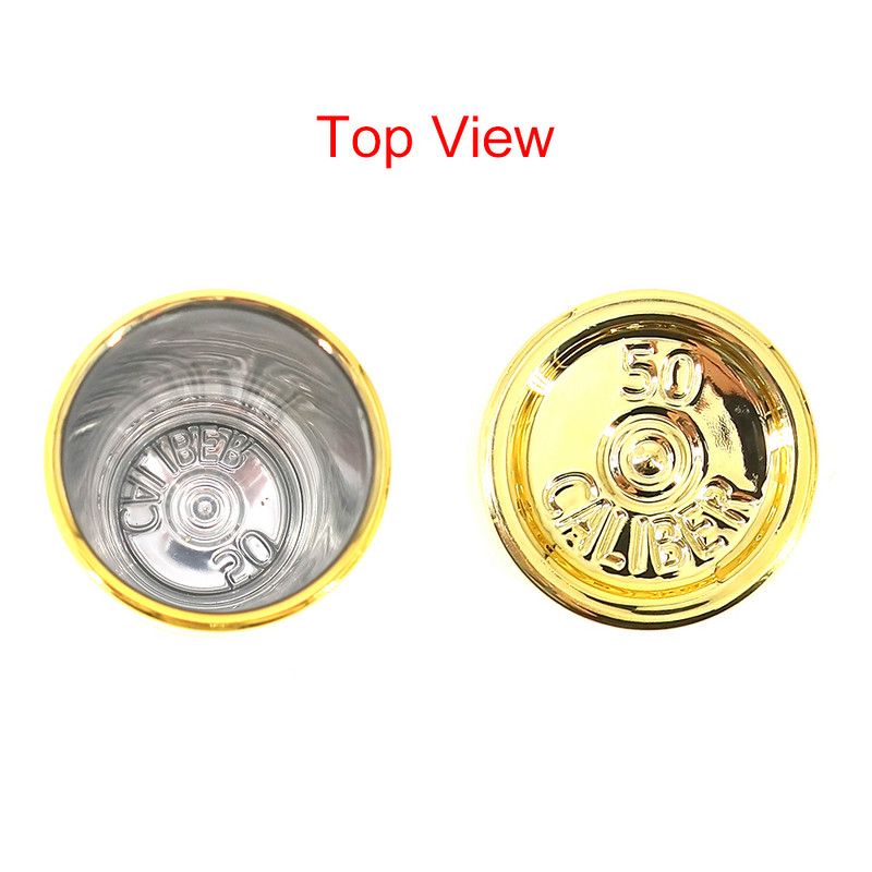 2 vai 4 gab. Komplekts 50 kalibra plastmasas zelta spīdīgas virsmas ložu dzeršanas kauss shot stikla necaurspīdīga krūze vīna glāzes jaunums dāvana