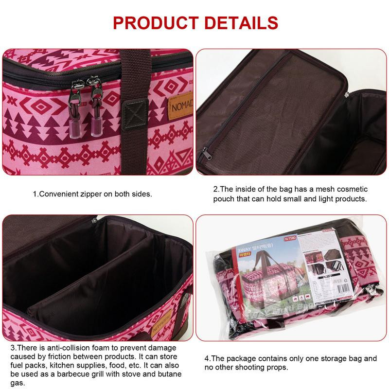 Kültéri kemping kemping tárolótáska kemping étkezési táska nagy tároló lámpa étkészlet táska kempingezés eszköz piknik tábor utazótáska
