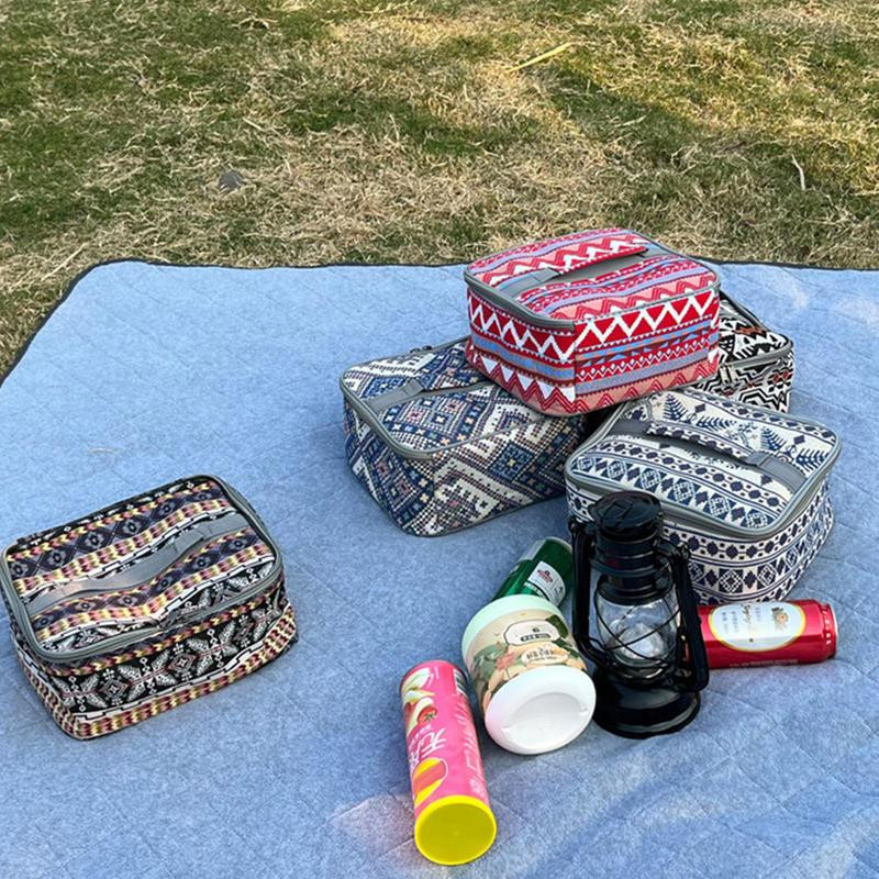 Kültéri kemping kemping tárolótáska kemping étkezési táska nagy tároló lámpa étkészlet táska kempingezés eszköz piknik tábor utazótáska