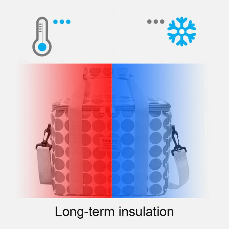 Āra izolēts dzesētājs pusdienu soma liela ietilpība necaurlaidīga augļi, dzērieni, dzesētājs ar rāvējslēdzēju, kas paredzēts ceļojumiem brīvā dabā pludmalē