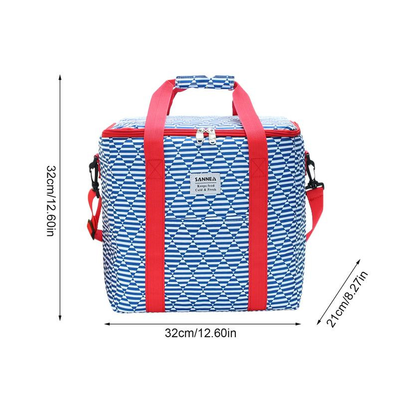 Āra izolēts dzesētājs pusdienu soma liela ietilpība necaurlaidīga augļi, dzērieni, dzesētājs ar rāvējslēdzēju, kas paredzēts ceļojumiem brīvā dabā pludmalē