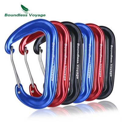 Boundless Voyage 12KN Climbing Carabiners Heavy Duty D-type Clips Aluminum Alloy Hook for Hammocks Camping