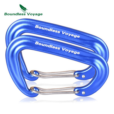 Boundless Voyage 12KN laipiojimo karabinai, didelio našumo D tipo segtukai, aliuminio lydinio kablys hamakams stovyklavimui