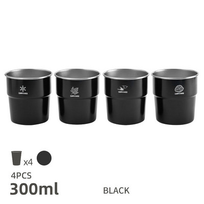 4 kom/set 300 ml čaša za kampiranje na otvorenom, čaša od nehrđajućeg čelika, pivo, vino, planinarenje, piknik, čaj, kava, mlijeko, roštilj, čaše, šalica za vodu, šalica od pola litre