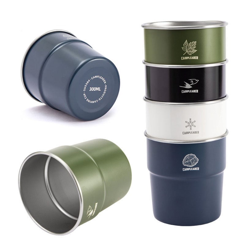 4 kom/set 300 ml čaša za kampiranje na otvorenom, čaša od nehrđajućeg čelika, pivo, vino, planinarenje, piknik, čaj, kava, mlijeko, roštilj, čaše, šalica za vodu, šalica od pola litre