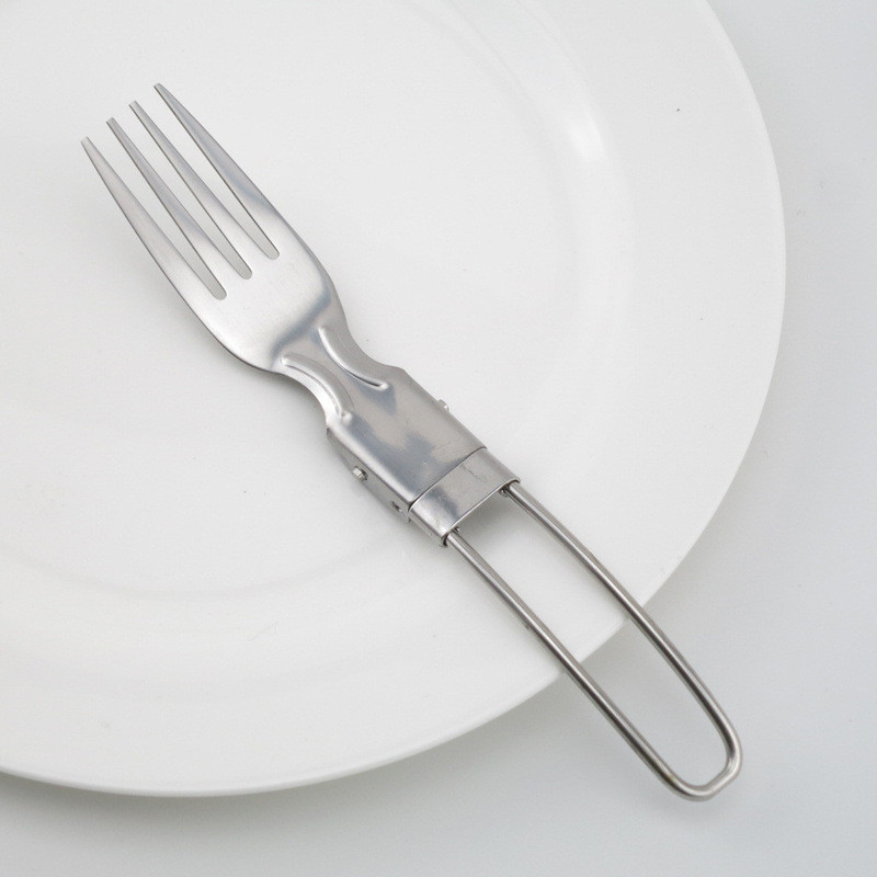 Kempinga galda piederumi nazis dakša karote nerūsējošā tērauda saliekamie trauki āra ceļojumu traukiem kempinga aprīkojums tūrisma piederumi