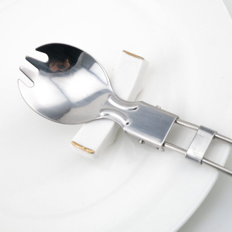 Kempinga galda piederumi nazis dakša karote nerūsējošā tērauda saliekamie trauki āra ceļojumu traukiem kempinga aprīkojums tūrisma piederumi