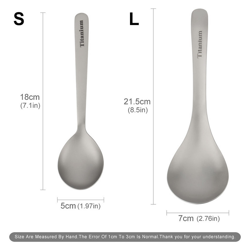 S/L titánötvözet leveskanál kültéri kemping kanál könnyű hordozható piknik étkészlet