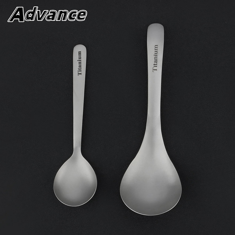 S/L titánötvözet leveskanál kültéri kemping kanál könnyű hordozható piknik étkészlet