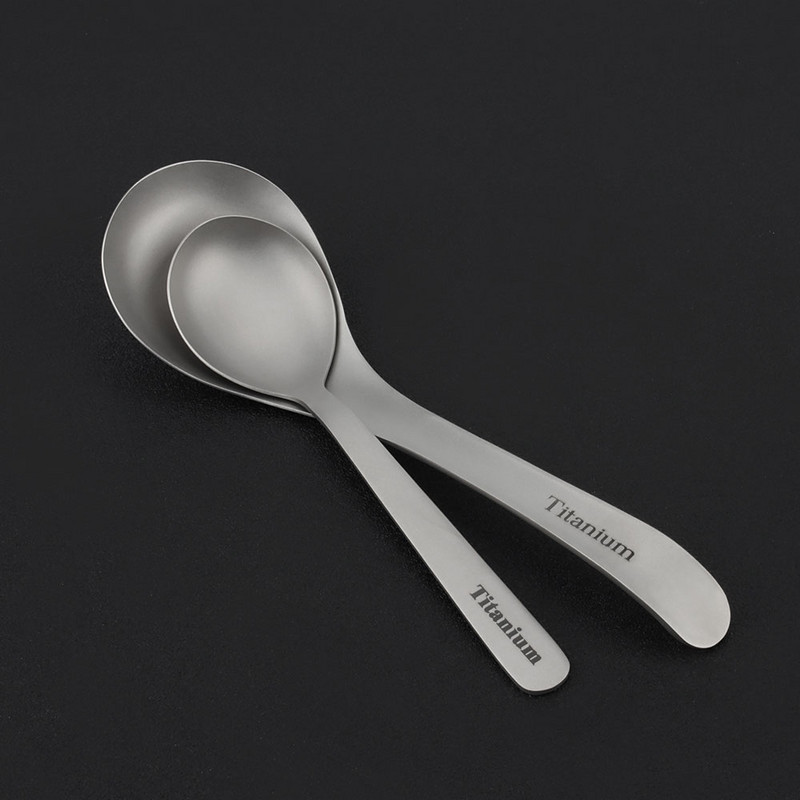 S/L titánötvözet leveskanál kültéri kemping kanál könnyű hordozható piknik étkészlet