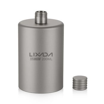 Lixada Titanium Wine Flask 200ml Ελαφρύ φορητό υπαίθριο δοχείο ποτού αλκοολούχου ποτού για ταξιδιωτικό κάμπινγκ Πεζοπορία Backpacking